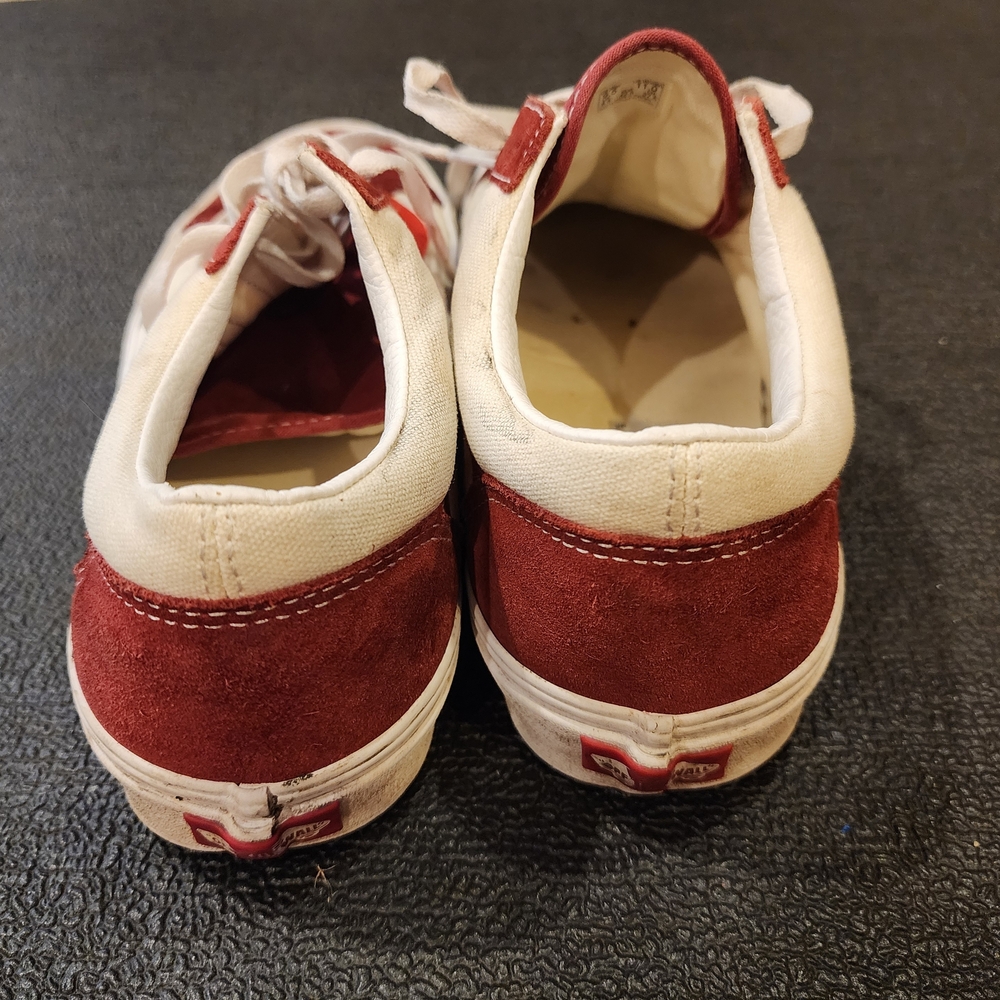 Vans Red and White Suede Sneakers - Picture 5 of 5